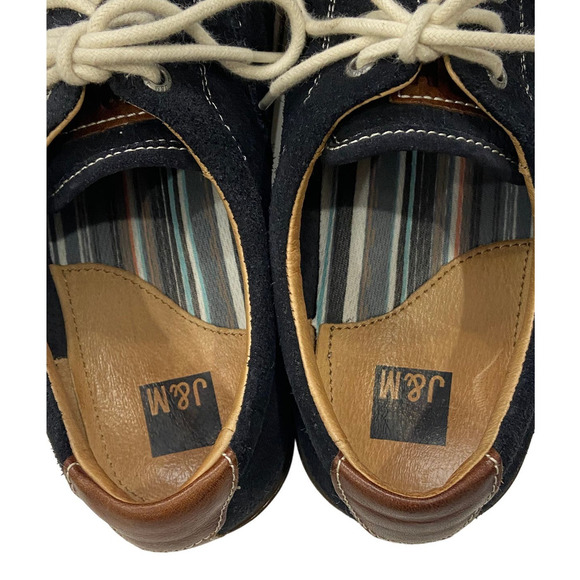 J&M Johnston & Murphy Suede and Leather Navy Oxfords Sz 9M - Picture 7 of 10
